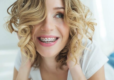 Woman in braces